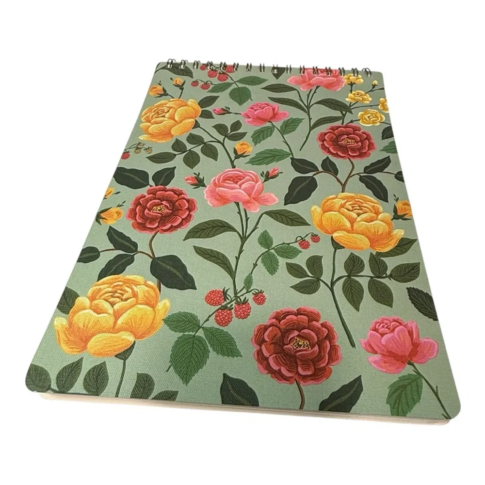 Rifle Paper Co Roses Large Top Spiral Notebook 11x8.5 Ruled Brand New